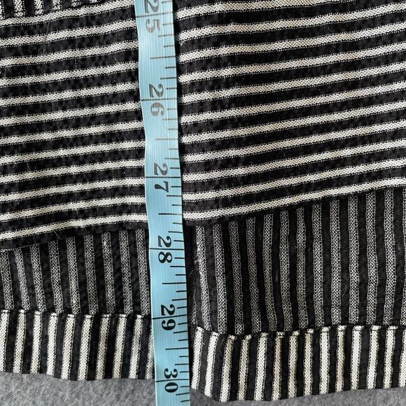 Ali Miles Art To Wear Button Up Shirt Womens  Large Black White Stripe - Picture 6 of 7